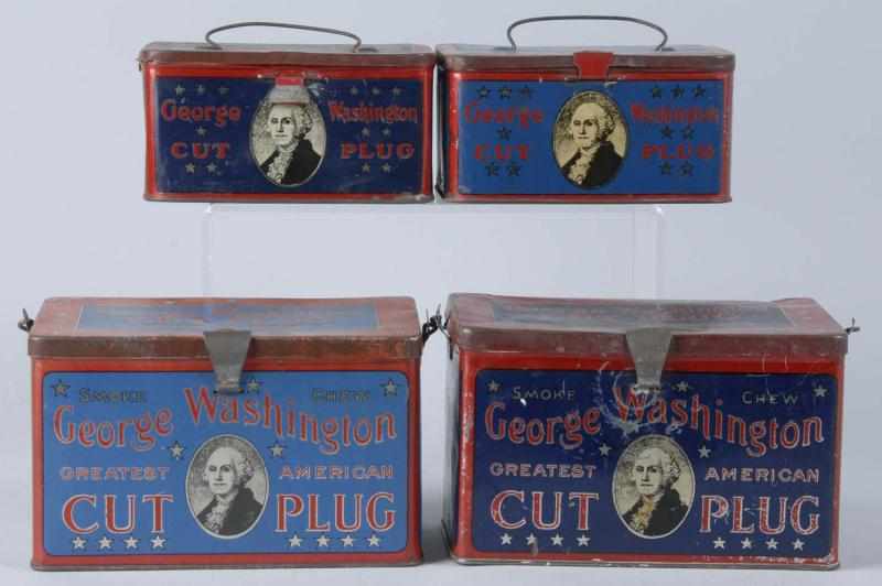 Appraisal: Lot of George Washington Tobacco Tin Lunch Boxes Description Each