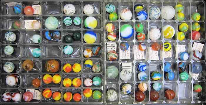 Appraisal: ESTATE COLLECTION OF APPROXIMATELY ONE HUNDRED HAND MADE MARBLES blue