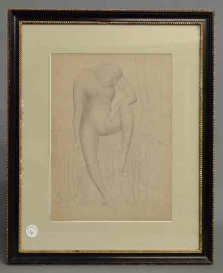 Appraisal: Drawing on paper woman signed ''E Nadelman'' Site '' x