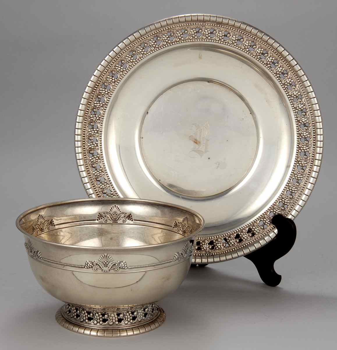 Appraisal: TWO STERLING SILVER HOLLOWWARE PIECES BY WALLACE In the Nordic