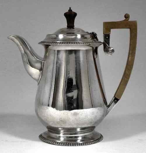 Appraisal: A late Victorian silver bulbous coffee pot of th Century