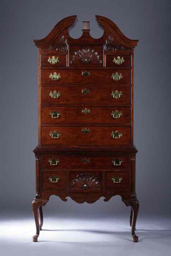 Appraisal: QUEEN ANNE STYLE MAHOGANY HIGHBOY In the Philadelphia taste The