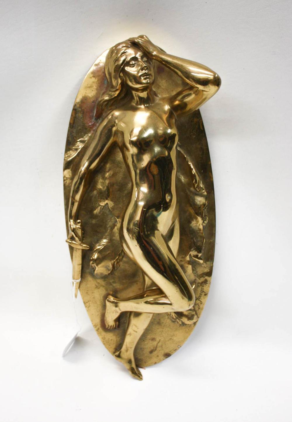 Appraisal: AFTER GOTTHILF JAEGER Germany - bronze sculpture with brass tone