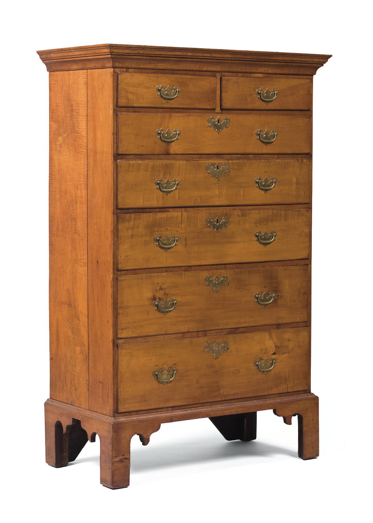 Appraisal: RHODE ISLAND CHIPPENDALE MAPLE TALL CHEST OF DRAWERS The rectangular