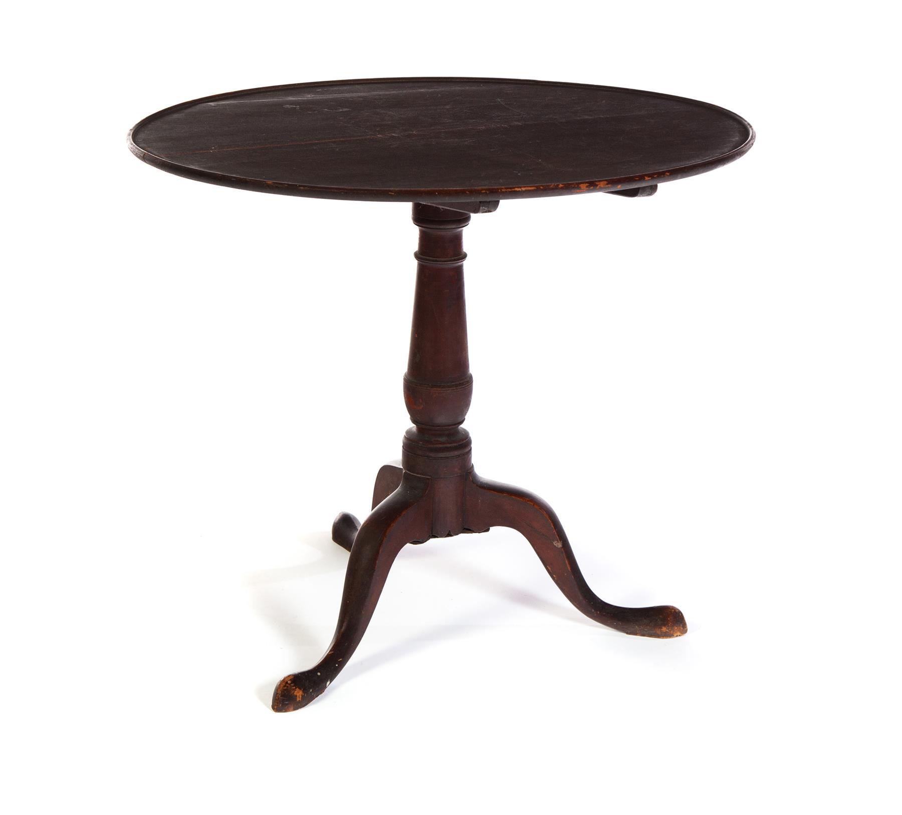 Appraisal: AMERICAN TILT-TOP TABLE Second half- th century mahogany Two-board dishtop