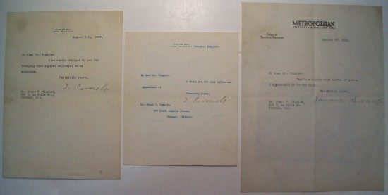 Appraisal: ROOSEVELT THEODORE Group of Typed Letters Signed T Roosevelt or