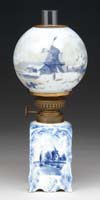 Appraisal: WMG PORCELAIN MINI LAMP H - White milk glass ball