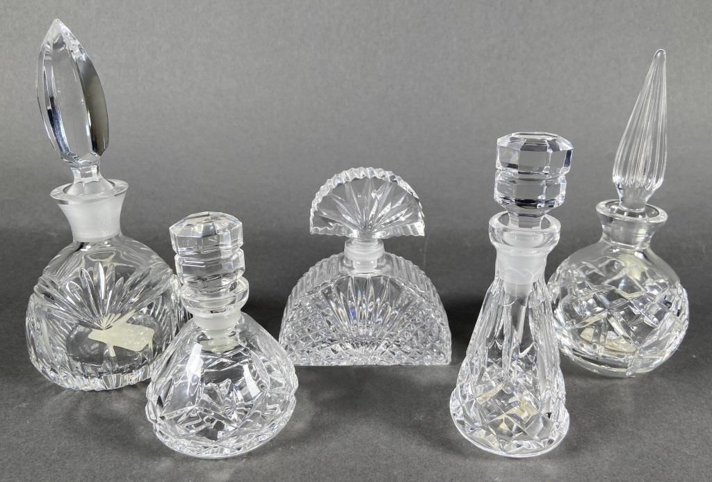 Appraisal: Lot of five Waterford crystal perfume bottles with stoppers Each