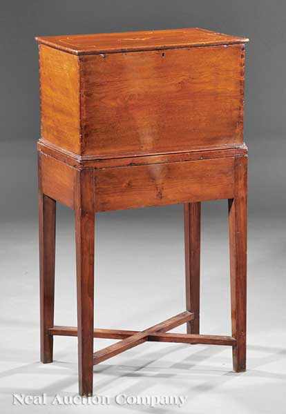 Appraisal: A Southern Federal Inlaid Walnut Cellarette on Stand late th