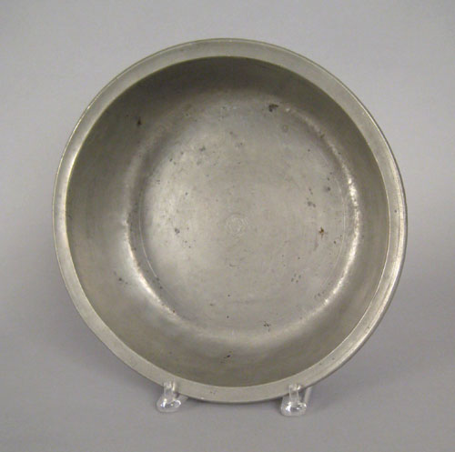 Appraisal: Philadelphia pewter basin early th c bearing the touch of