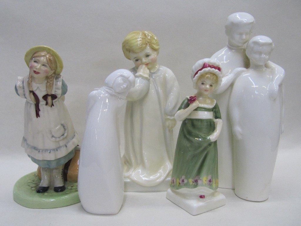 Appraisal: Five Royal Doulton figures to include Pollyanna HN Darling HN