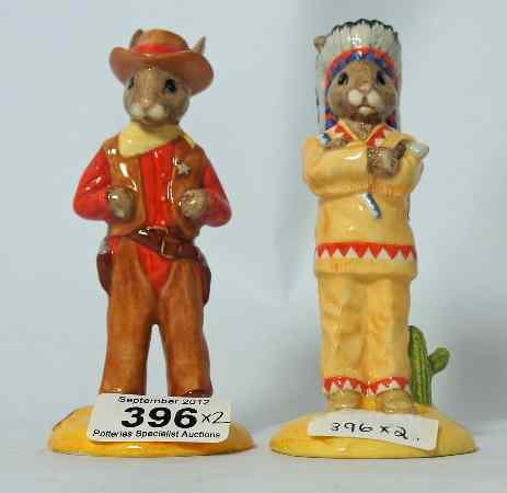 Appraisal: Royal Doulton Bunnykins figures Cowboy DB and Indian DB both