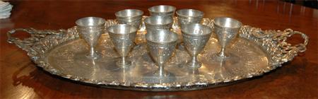 Appraisal: Turkish Silver Cordial Service Estimate nbsp nbsp nbsp - nbsp