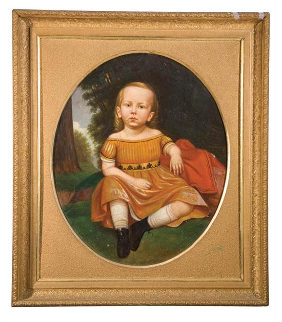 Appraisal: PORTRAIT OF A CHILD AMERICAN MID TH CENTURY Oil on