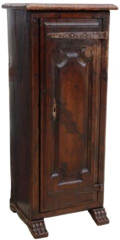 Appraisal: French Provincial oak confiturier cabinet th c paneled cabinet door