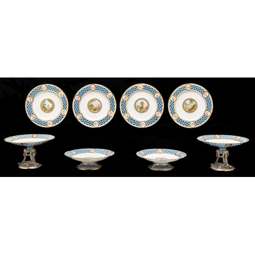 Appraisal: A Minton pierced bone china dessert service c painted with