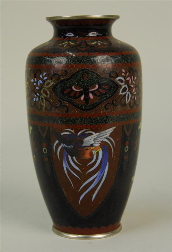 Appraisal: JAPANESE CLOISONNE VASE early th century marked Cloisonne on metal