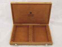 Appraisal: Faberge A suede lined oak box for twenty four teaspoons