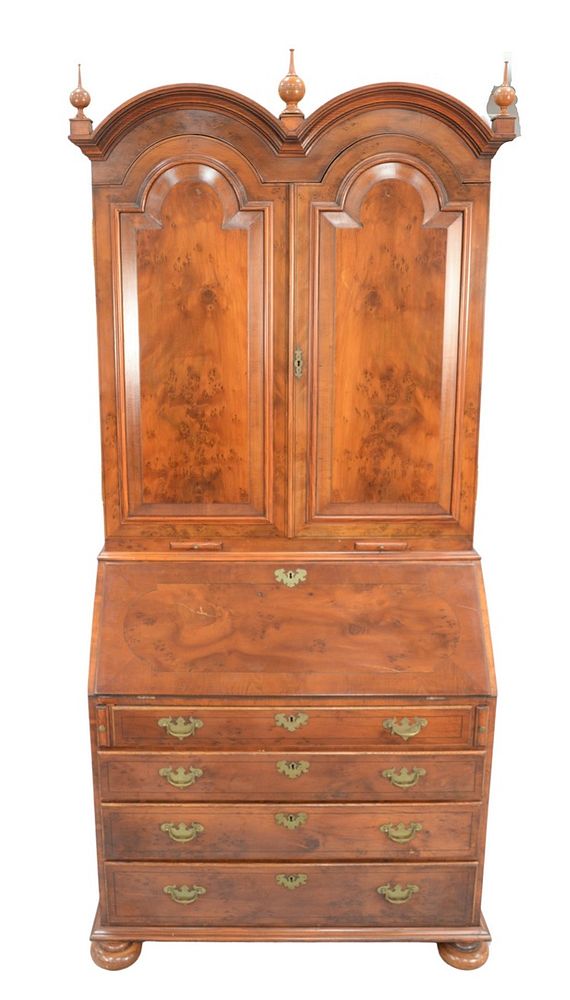 Appraisal: Queen Anne Secretary Desk with double dome upper section having