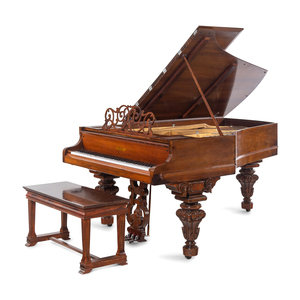 Appraisal: A Chickering Sons Victorian Rosewood Parlor Grand Piano Circa Length