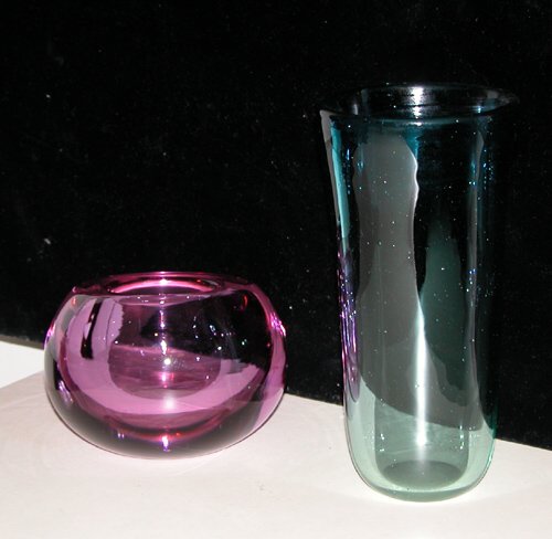 Appraisal: Two vases of various size Clear Blown Glass Bowl Glass