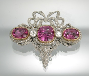 Appraisal: A Fine Edwardian Platinum and Diamond Brooch ca This elegant