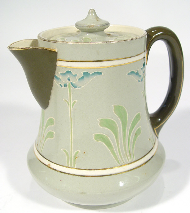 Appraisal: Wardle pottery hot water pot and cover with Florian style