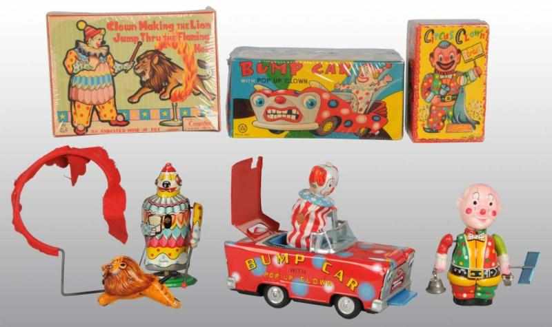 Appraisal: Lot of Tin Circus-Type Toys Description Japanese Working Includes one