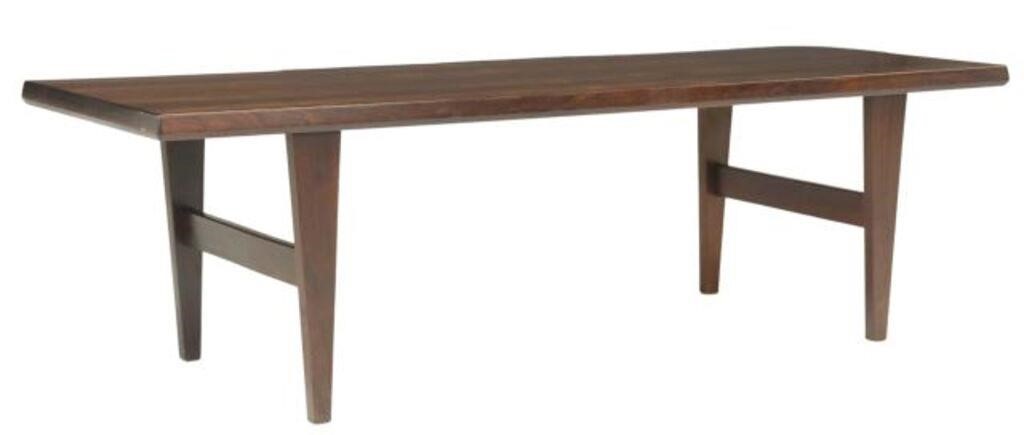 Appraisal: Danish mid-century modern rosewood coffee table c s rectangular tabletop