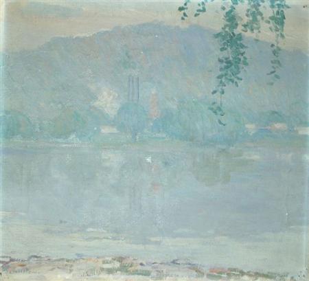 Appraisal: American School th Century Landscape in Mist Estimate -