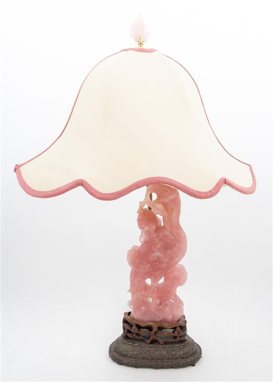 Appraisal: Sale Lot A Chinese Quartz Figure Mounted as a Lamp