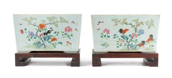 Appraisal: Sale Lot A Pair of Famille Rose Porcelain Jardinieres likely