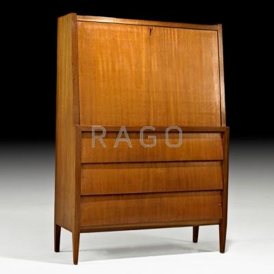 Appraisal: STYLE OF OSVALDO BORSANI Secretary cabinet Italy s Italian walnut