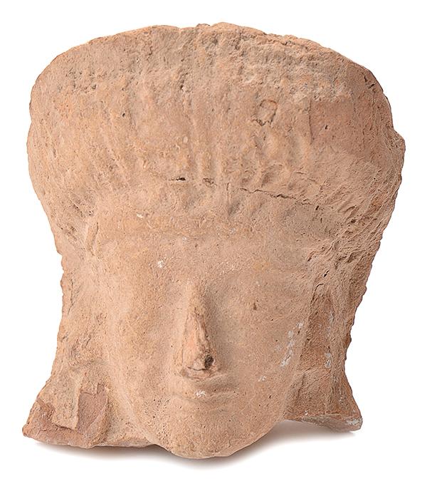 Appraisal: A LATE ARCHAIC GREEK TERRACOTTA HEAD CIRCA FIFTH CENTURY B