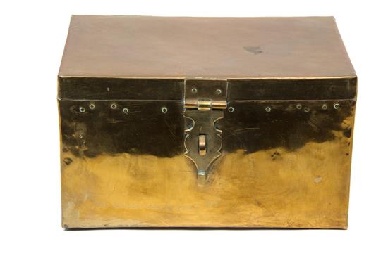 Appraisal: Sale Lot An Indian Brass Hinge Top Casket th century