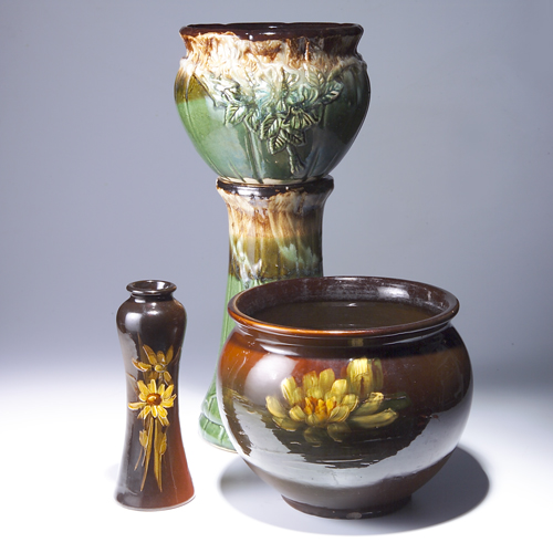 Appraisal: Four pieces to include a Robinson Ransbottom jardiniere and pedestal