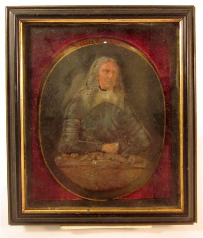 Appraisal: Victorian wax portraitOval panel in high relief to show a