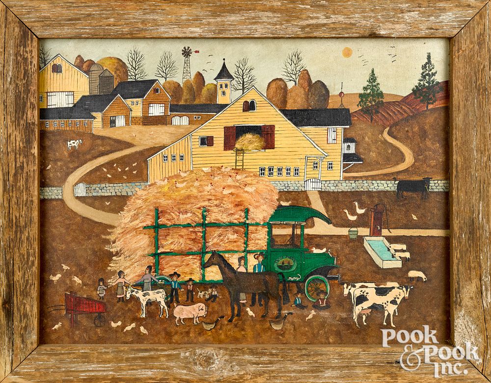 Appraisal: Dolores Hackenberger Amish farmscene Dolores Hackenberger Pennsylvania b oil on