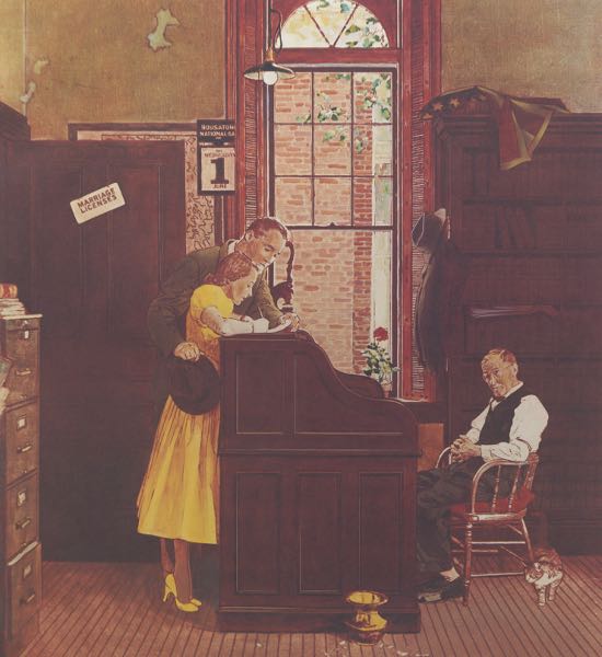 Appraisal: NORMAN ROCKWELL AMERICAN - x Marriage License Limited edition lithograph