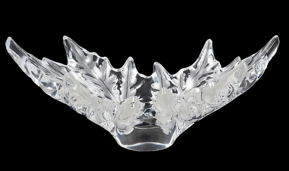 Appraisal: Lalique Champs-Elysees Clear Crystal Bowl Lalique Champs-Elysees bowl designed by