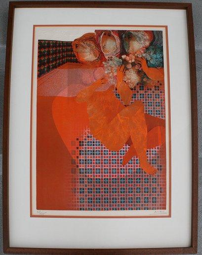 Appraisal: SUNOL Alvar Spain - Ladies Lithograph with embossed paper sight