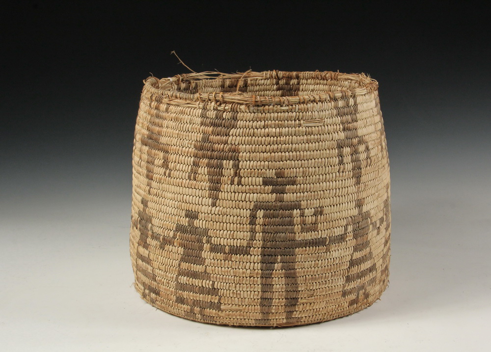 Appraisal: NATIVE AMERICAN BASKET - Apache Coil Built Gathering Basket with