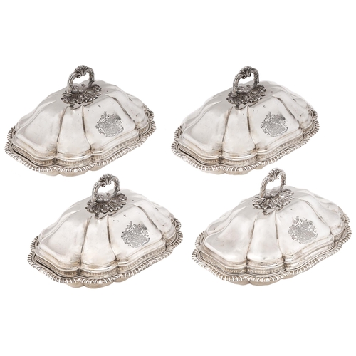 Appraisal: A set of four William IV silver entr e dishes