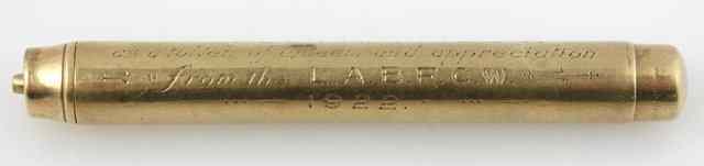 Appraisal: A ct gold pencil S Morden and Son London with