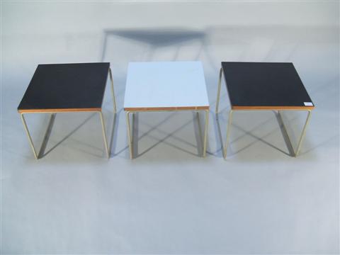 Appraisal: SET OF THREE SIEGE STEINER MODERN END TABLES Twentieth century