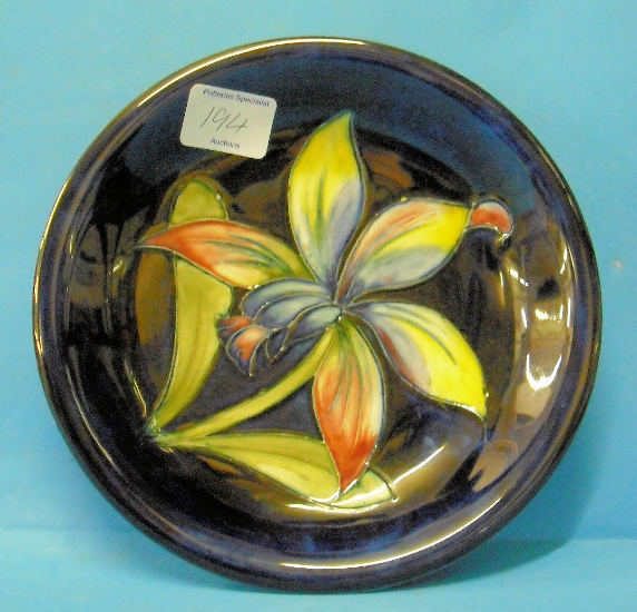 Appraisal: Moorcroft Laelia Autumnalis Dish Diameter cm chip to rim