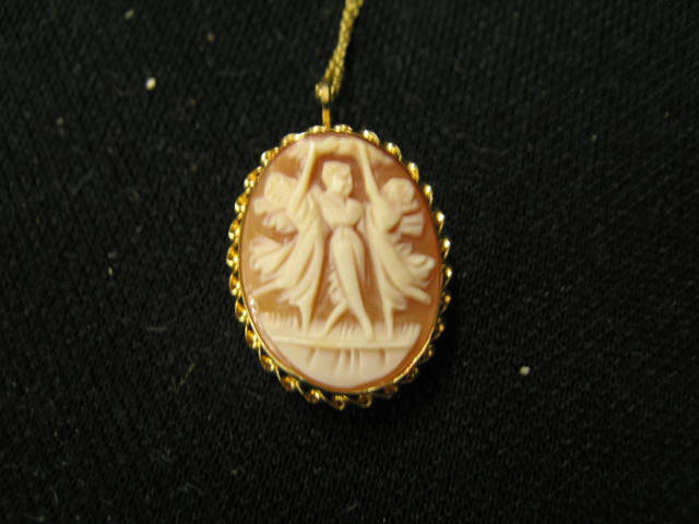 Appraisal: Cameo Brooch of the Three Graces in k yellow gold