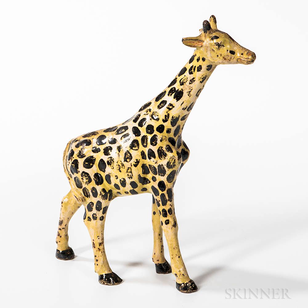 Appraisal: Paint Decorated Cast Iron Giraffe Doorstop Paint Decorated Cast Iron