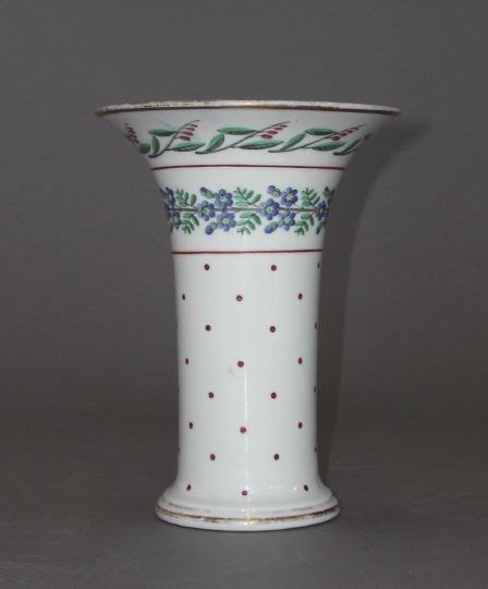 Appraisal: French Cylindrical Flared Lip Porcelain Vase second quarter th century