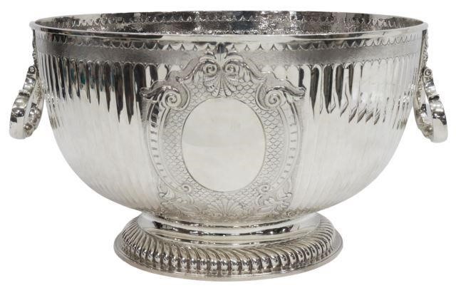 Appraisal: Spectacular English Edwardian sterling silver footed punch bowl Daniel John